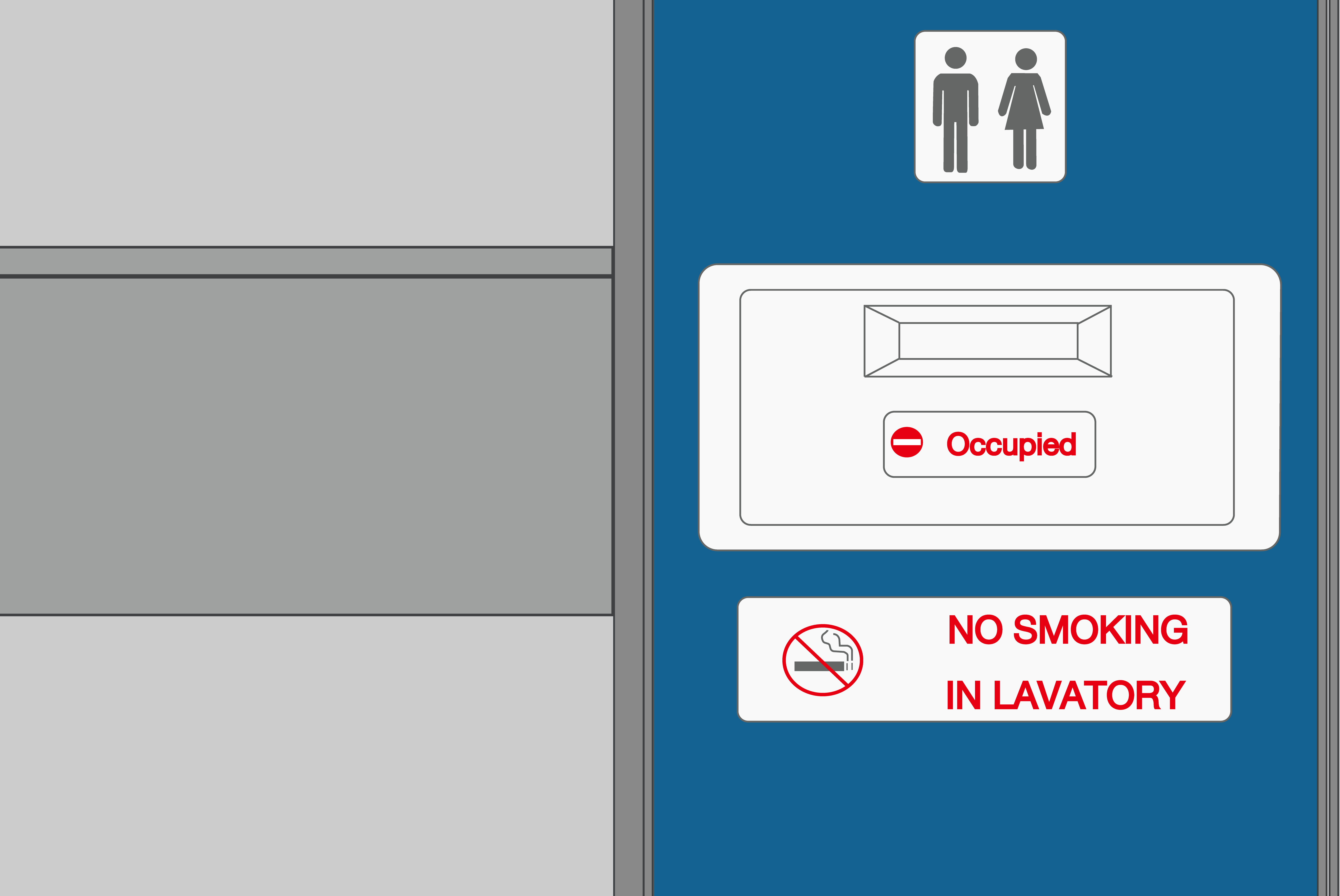 Aircraft lavatory door equipped with rotary dampers