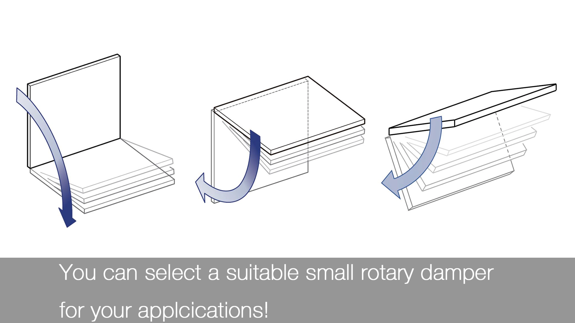 3 types of small rotary damper motion