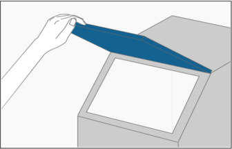 Slanted box with rotary dampers