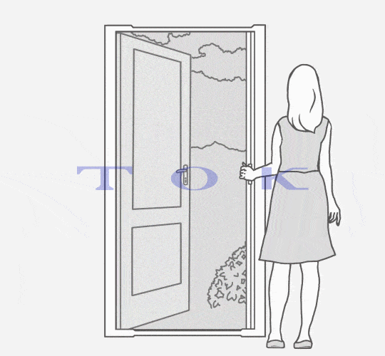 GIF animation of Sliding screen door