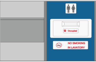 Aircraft lavatory door equipped with rotary dampers